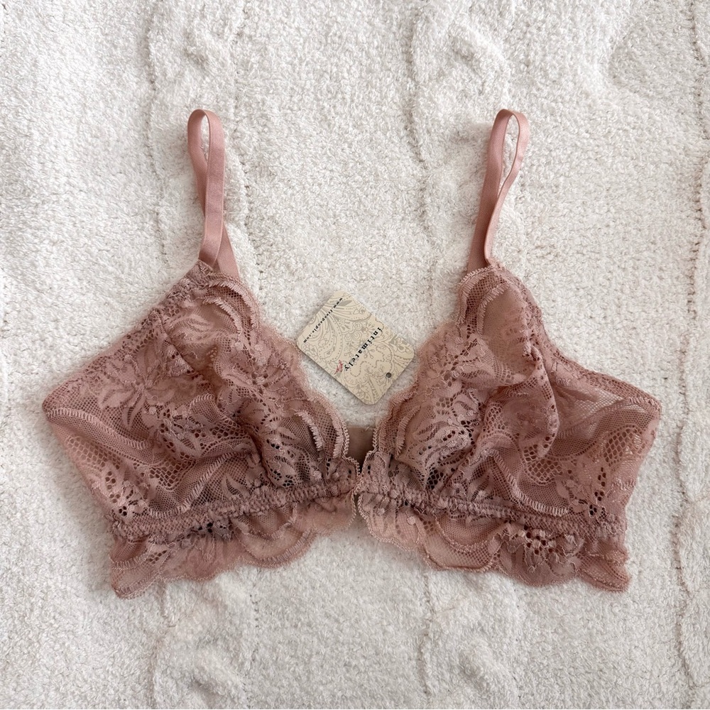 Free People Lace Bralette in Dusty Rose